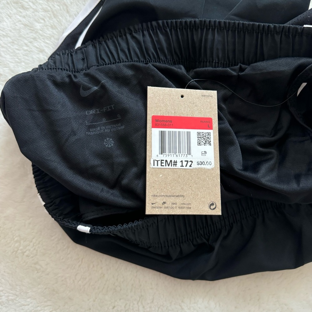 New Nike Tempo Women's Brief-Lined Running Workout Shorts Large Black - Picture 6 of 6